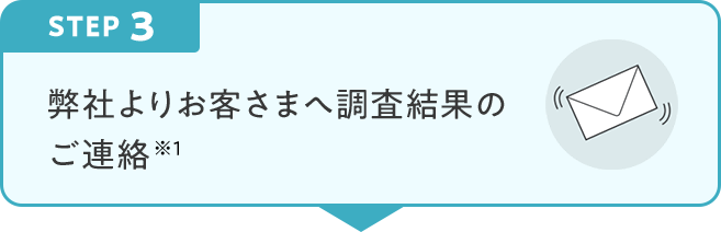 STEP3 弊社よりお客さまへ調査結果のご連絡