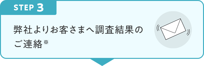 STEP3 弊社よりお客さまへ調査結果のご連絡