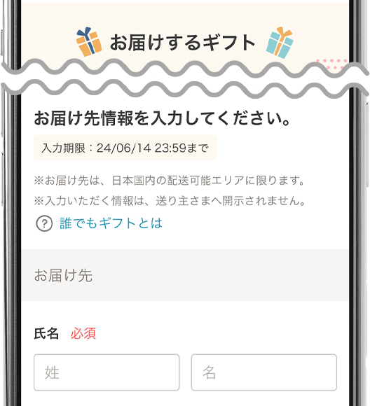 STEP2 お届け先を入力