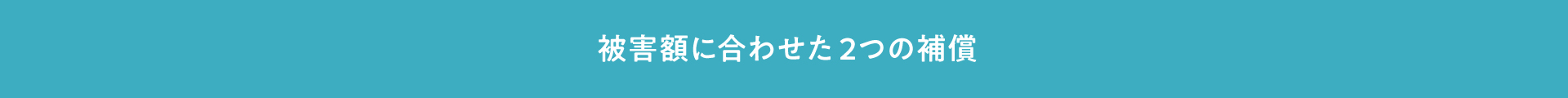 被害額に合わせた2つの補償