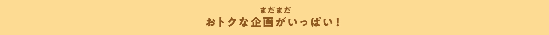 まだまだおトクな企画がいっぱい!