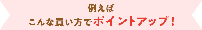 例えばこんな買い方でポイントアップ