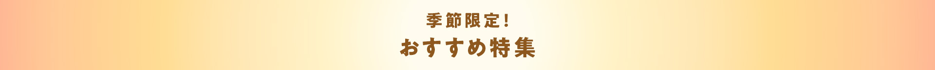 季節限定！おすすめ特集