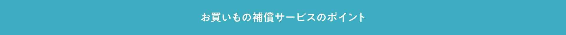 お買いもの補償サービスのポイント